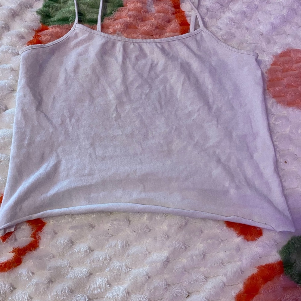 Time and Tru White Sleeveless Fitted Crop Camisole